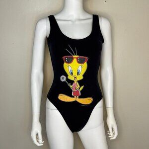 Vintage 1990s Tweety Bird Swimsuit, Looney Tunes Size XS